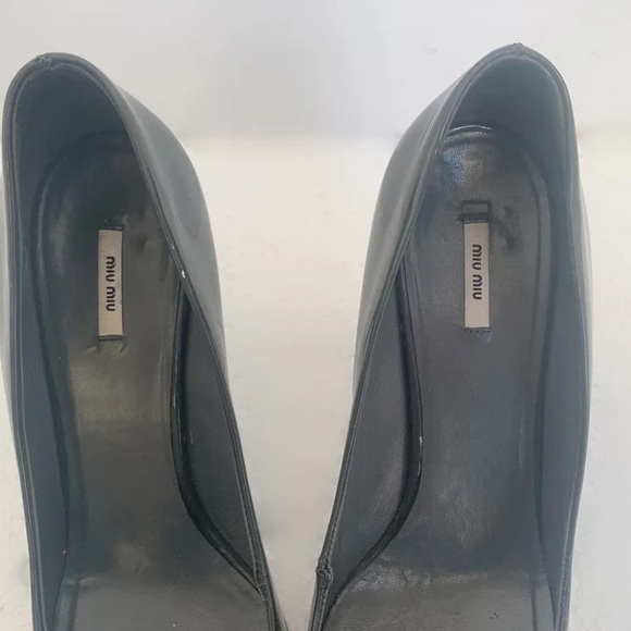 RARE Vintage 90's MIU MIU Gray Patent Leather Heels/size 6.5/7 - Picture 4 of 5